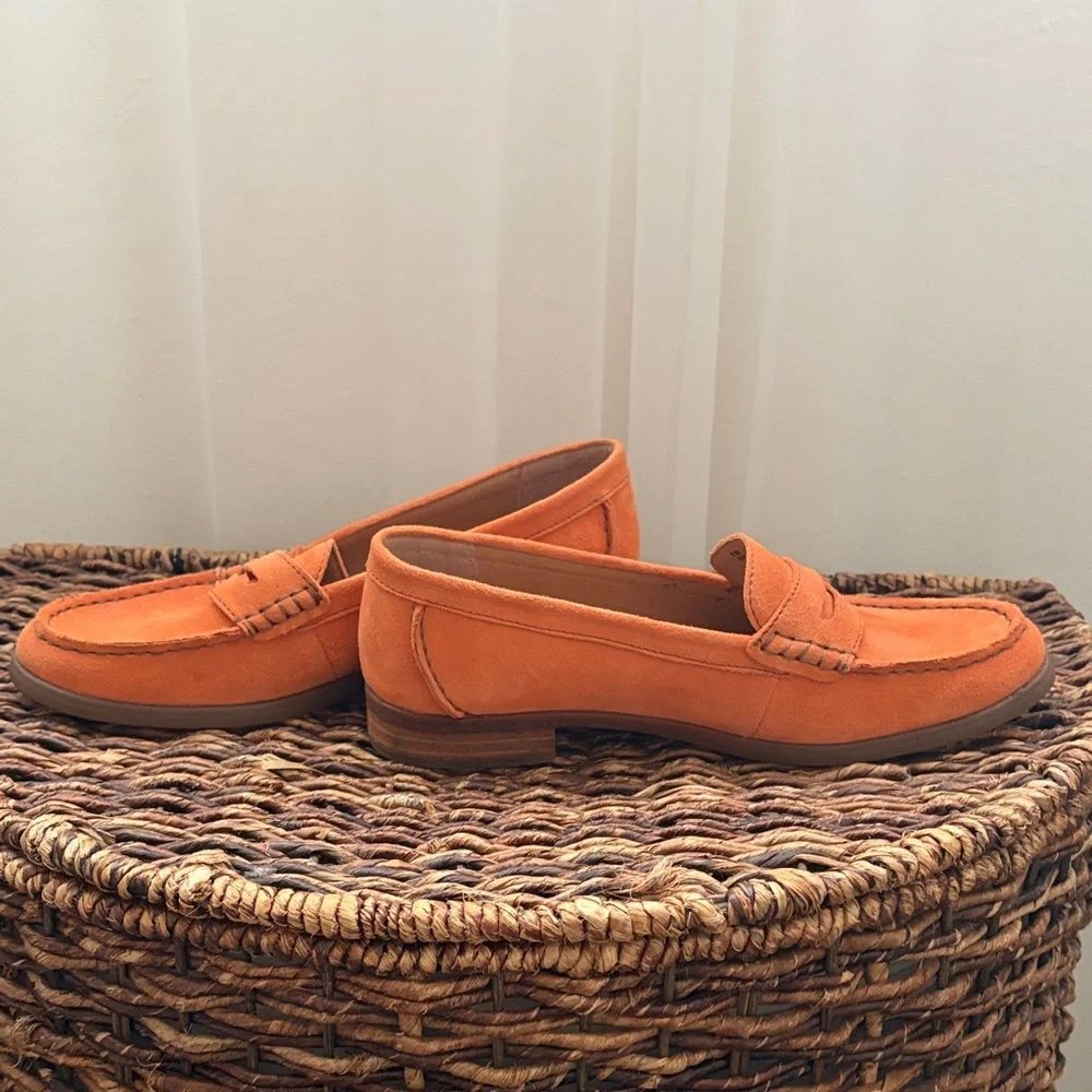 Born Vibrant Orange Suede Flats - Picture 3 of 8